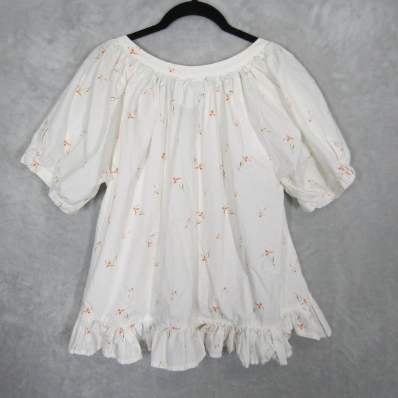 Floral White Ruffle Blouse - Picture 7 of 8